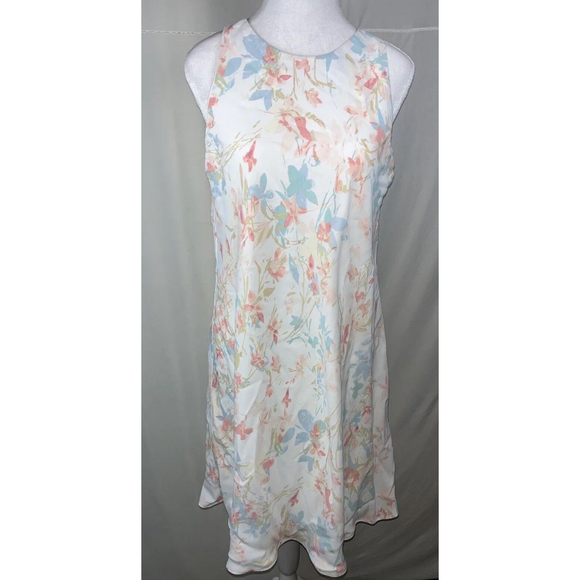 Lauren Ralph Lauren Women's Floral Crepe Dress White Size 8 Long Length - Picture 10 of 10